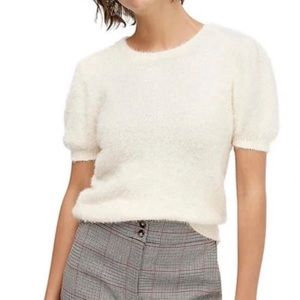 J. Crew The Reeds Puff Sleeve Fuzzy Sweater Top